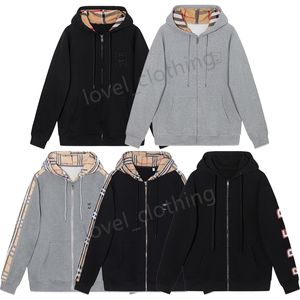 Herren-Designer-Kapuzenpullover, Damen-Kapuzenpullover, modisch, lose Kapuze, High-Street-Baumwoll-Sweatshirt, kariertes Streifen-Cardigan, Luxusmarke, Oberteile, Kleidung, Größe XS-L