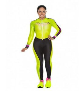 2019 Pro Team Triathlon Suit Women039s Cycling Long Sleeve Jersey Skinsuit Jumpsuit Maillot Cycling Ropa Ciclismo Set gel 0219840177