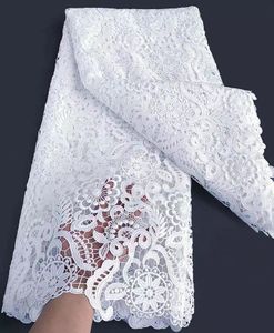 Klänningar 2021Latest Högkvalitativt afrikansk nigeriansk Tulle Lace Tyg Brodery Damask Prom Dresses Cotton Wedding Party Guipure 5 Yard