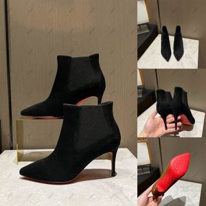 Luxury Designer High Heeled Women's Boots Flip Suede Fabric Optimal Workmanship Fashion Trend Nyaste stil med låda och dammväska 35-42