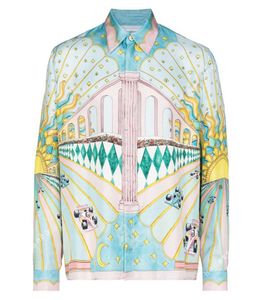 24SS Nuova camicia firmata Casablanca da uomo e da donna Prodotto originale Corso Ideale Palace Racetrack Camicia hawaiana a maniche lunghe Trend CASABLANCA