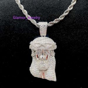 Icedout smycken Moissanite Diamond S Jesus hänge