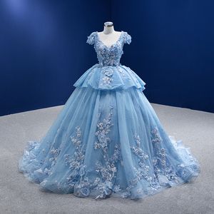 Yeni artı boyutu Gelin Elbiseler Quinceanera Elbise Mavi Dantel Azgalar Boncuk Kristalleri Damat Elbiselerinin Annesi Çarpıcı Akşam Resmi Gowns Düğün Konukları elbisesi