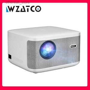 Projecteurs WZATCO A20 projecteur Full HD 1080P 2K 4K vidéo Home cinéma mise au point numérique 5G WiFi Android 32GB projecteur 3D Portable Proyector Q231128
