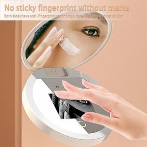 Kompakta speglar UV -kamera Visualisera Sunscreen Makeup Mirror med ljus för solskyddsmedel Handhållen LED -ljus Kosmetisk Make Up Mirror 231128