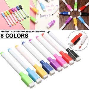 12PCSWATERCOLOR BROSE S 8st Magnetic White Board Colorful Whiteboard Markers Dry Eraser Pages Children's Drawing Pen P230427