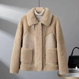 Womens Jackets Winter Jacket Women Imitation Lamb Wool Thicke Warm Pocket Fleece Coat Female Casual khaki Outerwear 231127