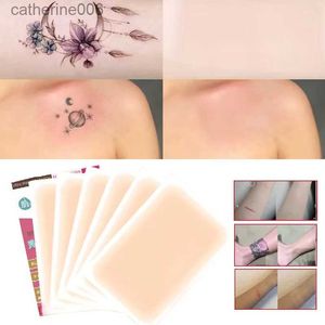 Tattoos Farbige Zeichnungsaufkleber 6PCS Fehler Muttermal Verbergen Wasserdichter Narben-Concealer-Aufkleber Tattoo-Abdeckung Hautfarbe Tragbarer Simulations-HautaufkleberL23