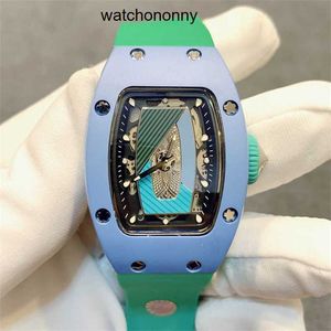 デザイナーri mlies luxury watchs女性メーカーは防水オートマチックリストメカニカルパステルブルーウォッチを供給します