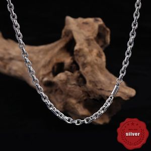 40024 Coppia Collana in argento sterling 925 Punk Hip Hop Croce Fiore Maglione Catena Gioielli Fibbia in argento Etichetta Lettera Corda al collo Gioielli di personalità di moda