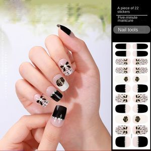 Semi Cured Gel Nail Full Wraps Polish For Women, 20 PCS Nail Gel Polish Strips and Nail Art Sticker (UV Lamp krävs)