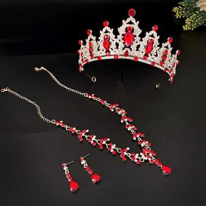 Halskette Ohrringe Set Wassertropfen Party Schmuck Legierung Hochzeit Kronprinzessin Kopfschmuck koreanischen Stil