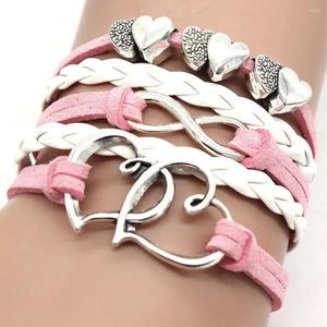 Charm Armband Diy Leather Rope Armband Multilayer Love Punk Creative Splice Alloy Handmased Simple Personality For Birthday Presents