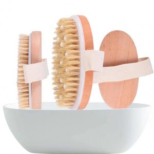 Cleaning Brushes Bath Brush Dry Skin Body Soft Natural Bristle SPA The Wooden Shower Without Handle Fast Delivery G0428