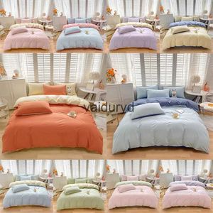 Bedding sets Family Cotton 3pcs Set Two-Pure Color Couples Children Quilt Cover case European Stylevaiduryd