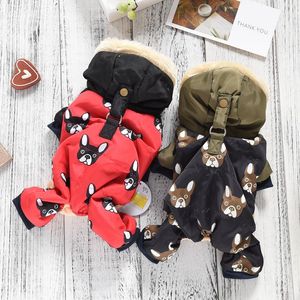 Parkas Novos trajes franceses de bulldog para cães roupas grandes de animais de estimação Winter Warm Snow Down Jacket Coat for Puppies Small Medium Animal Pugs CA