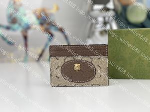 2023 Nyaste toppkvalitet Italien Korthållare Män Double Card Holder Designer Läder Canvas Luxury Classic Retro Wallet Mini Bank Card Bag Card Holders 597557