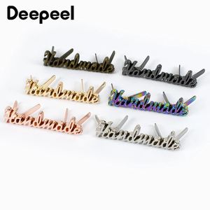 Acessórios de peças de bolsas 10/30 / 50pcs 10x35mm Sacos de metal feitos à mão Etiqueta Fivelas Etiquetas decorativas artesanais para bolsa DIY Bolsa Acessórios de costura de hardware 231128