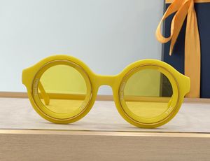 Amarelo redondo óculos de sol feminino sunnies gafas de sol designer óculos de sol tons occhiali da sole proteção uv400