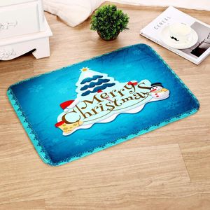 Carpets European And American Style Flannel Floor Mat Christmas Series Ottoman Gift Elk Snowman Pattern Door