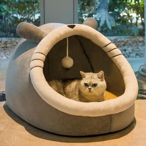 Mats Cat Bed Indoor Pet Tent Warm Soft Cushion Novetly Huts Cozy House All Season Sleeping Beds Nest for Small Medium Dog Cats Kitten