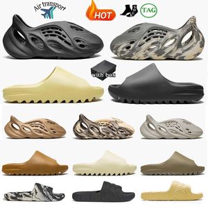 top popular Sandals Slides Slippers Shoes Fashion Trainers Slider Foam Runner Slippers Graffiti Bone White Resin Desert Sand Designer Beach random with box 2023