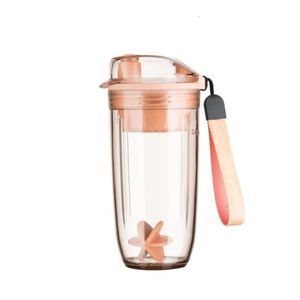 Vattenflaskor transparent sommar kallt vatten kanna bpa gratis sport fitness vatten kopp shaker flaskor plast bärbara taza vatten jiuce koppar 400 ml 230428