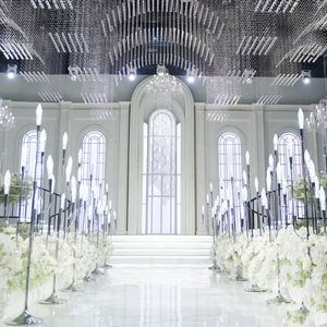 5 st /set) bröllopshändelse scendekoration ledd upplyst gångväg pelare kristallpedestal stativ för äktenskap engagemang ljus 1031