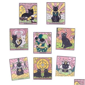 Karikatür Aksesuarları Vintage Moon Star Tarot Broşlar Kadınlar Moda Elbise Ceket Gömlek Demin Metal Komik Broş Pimleri Rozetler Backp Dhktw