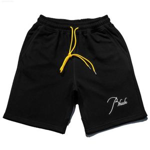 Mens Shorts Mens 반바지 Rhlimited Rhude Academic STEREO CREET 반바지 드로우 코드 캐주얼 스포츠 반바지