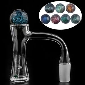 Full Weld Auto-Spinner Abgeschrägte Kante Rauchquarz Banger Mit Dichro Marmor Terp Pearl Hollow Pill Einzigartige Sanduhr Nahtlos geschweißte Nägel Für Glasbongs Dab Rigs