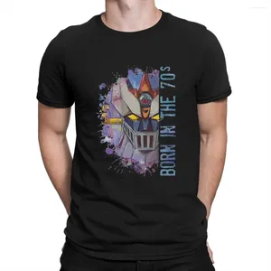 Męskie koszulki T-shirty Mazinga 70S Zabawne czysty bawełniane koszulki Krótkie rękawy robot Grendizer Dai apolon o szyja ubranie dla dorosłych