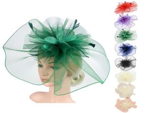 Повязка на голову для вечеринки 2019, шляпа-волшебник с цветочным принтом и перьями, повязка для волос для чаепития для женщин T20062029428332533
