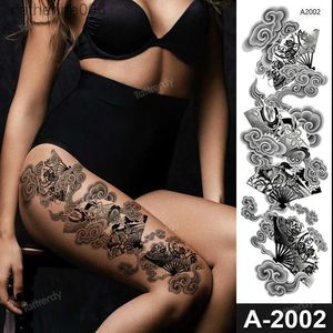 Tatuagens Desenho Colorido Adesivos Sexy Tatuagem Meias Coxa Perna Tatuagens Temporárias Para Mulheres Meninas Adesivos Corporais Flores Peônias Carpa Peixe Dragão Cobra Tatuagem BigL2