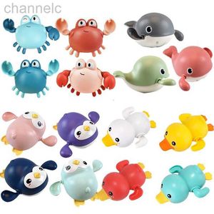 Bath Toys New Baby Water Toy Swimming Pool Cartoon Animal Ing Ducks Crab Soved Chain Clockwork för spädbarns småbarnsgåva