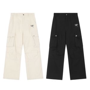 Men's cargo pants street fashion casual pants solid color cargo cotton pants youth popular loose mid-waist trousers