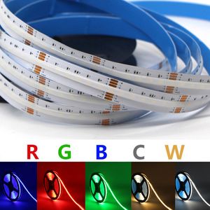 RGBCCT COB LED Strip 24V 840 LEDS/M Esnek Yüksek Parlak Dotsuz Renkli FOB LED Bant Işık Çubuğu Kapalı Oda Dekoru