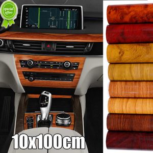 New Car Wood Wood texturizado de grão adesivos de carros de decoração de estilismo de corpo de carro decalques de papel de parede Diy PVC Sticker 10x100cm