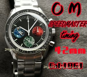 OM Factory Luxury Men's Watch Multi-Function Racing Chronograph Watch Size 44.25mm, Cal.9300 Chronograph Movement, Waterproof Djup på 100 meter. Svart