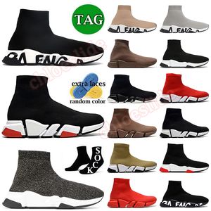 2023 Speed 1.0 Socks Casual shoes for men womens triple Black White Red speed 2.0 shiny knit socks designers Flat Sole Slip-On platforms Sock Boots Size 36-45 free shipping