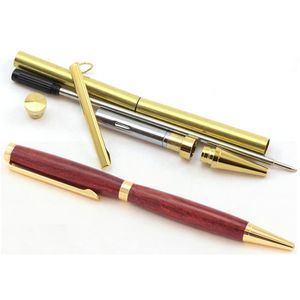 Taiwan Wooden handcraft Slimline pen kits wholesale brass pen parts retro slimline wooden pen making kits DIY wood turning roller ball pen