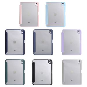 For iPad 12.9 11inch Smart Cover 10.2 7th 8th 9th 10th For IPad Air 4 5 10.9 Mini 6 Transparent Acrylic Case with Pen slot
