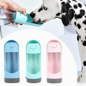 Matning Portable Pet Dog Water Bottle 300 ml Drinking Bowl för små stora hundar som matar vattendispenser katthundar utomhusflaskor