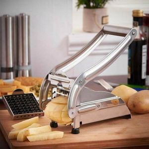 Processadores de aço inoxidável Chopper Dicer Manual Cortador de Batata Mecânico Conveniente Shredder Batatas Fritas Slicer Batata Chips Carne Cozinha