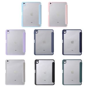 Akrylfodral för iPad 10 AIR 5 4 10.9 11 12.9inch Mini 6 10.2 7: e 8: e 9: e med blyertshållare Smart Cover