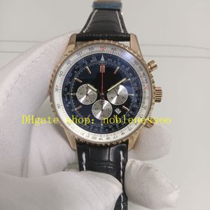 6 Style Real Photo Mens Chronograph Watch Men's 46mm Quartz Movement Stainless Steel RB012012 Rose Gold A35340 Black Dial Leather Strap Men Sport Watches