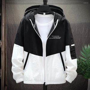 Herrenjacken Doppelseitige Sportjacke Männer Colorblock Patchwork Kapuzenreißverschluss Frühling Herbst Mantel Lässiges Sweatshirt Vintage Outwear