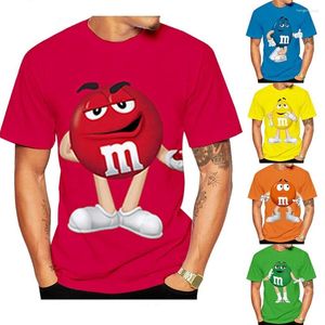 Herr t-skjortor 2024 mode mms chokladbönor 3D tryckt t-shirt casual rund nacke tröja män och kvinnor söta roliga barn