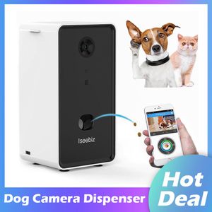 Besleme Iseebiz Köpek Kamera Tedavisi Dispenser Otomatik Pet Besleyici Wifi Uzak Pet Kamera Twoway Sesli ve Gece Görüşü Uyumlu