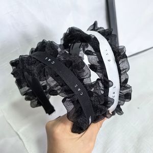 Web tecido plissado preto bandana para mulheres máscara de lavagem facial especial anti deslizamento faixa de cabelo designer novos presentes pacote de cabelo grampo de cabelo